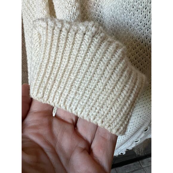 Vintage ecru button up cardigan sweater by Sheridan Square - Picture 8 of 11